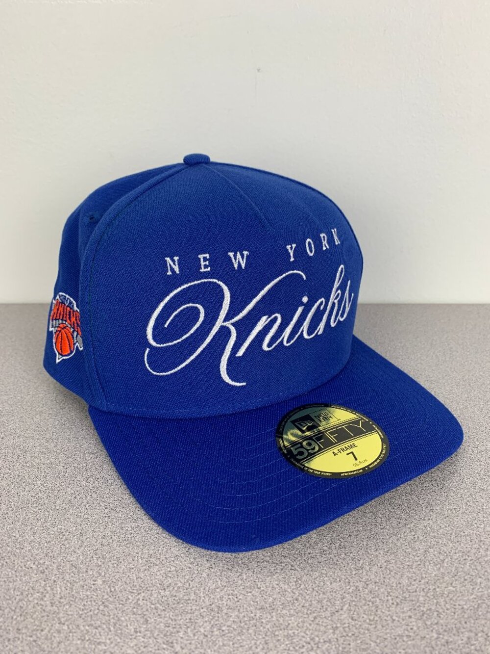 New York Knicks New Era 2025 NBA Draft A-Frame 59FIFTY Fitted Hat Blue 7